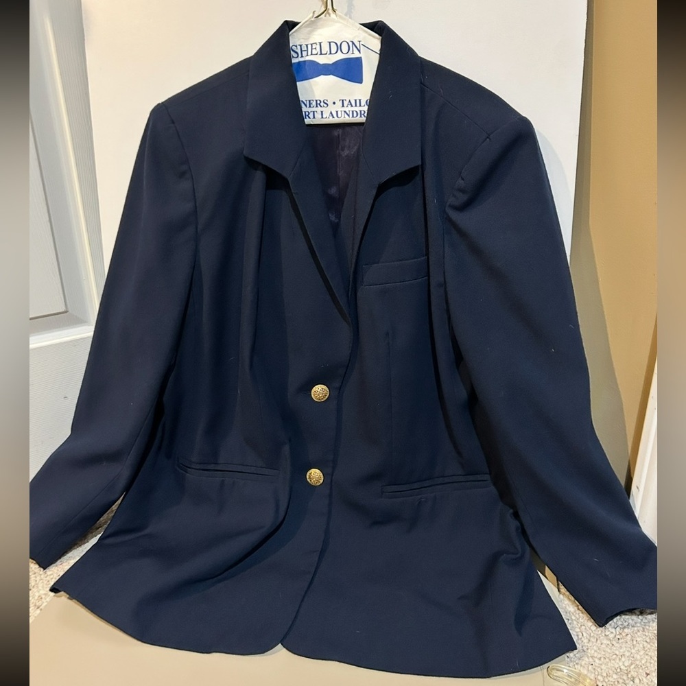 Oleg Cassini Dark Blue Blazer with Gold Buttons